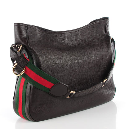 Gucci Pebbled Calfskin Medium Heritage Shoulder Bag Dark Brown 3 of 7