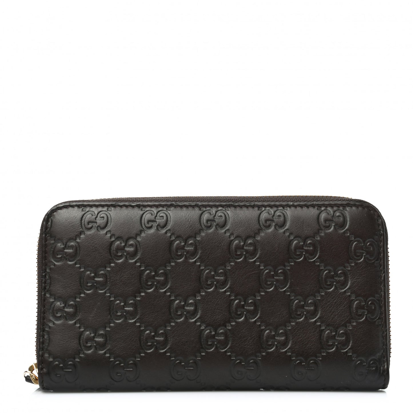 Guccissima Zip Around Wallet Dark Brown