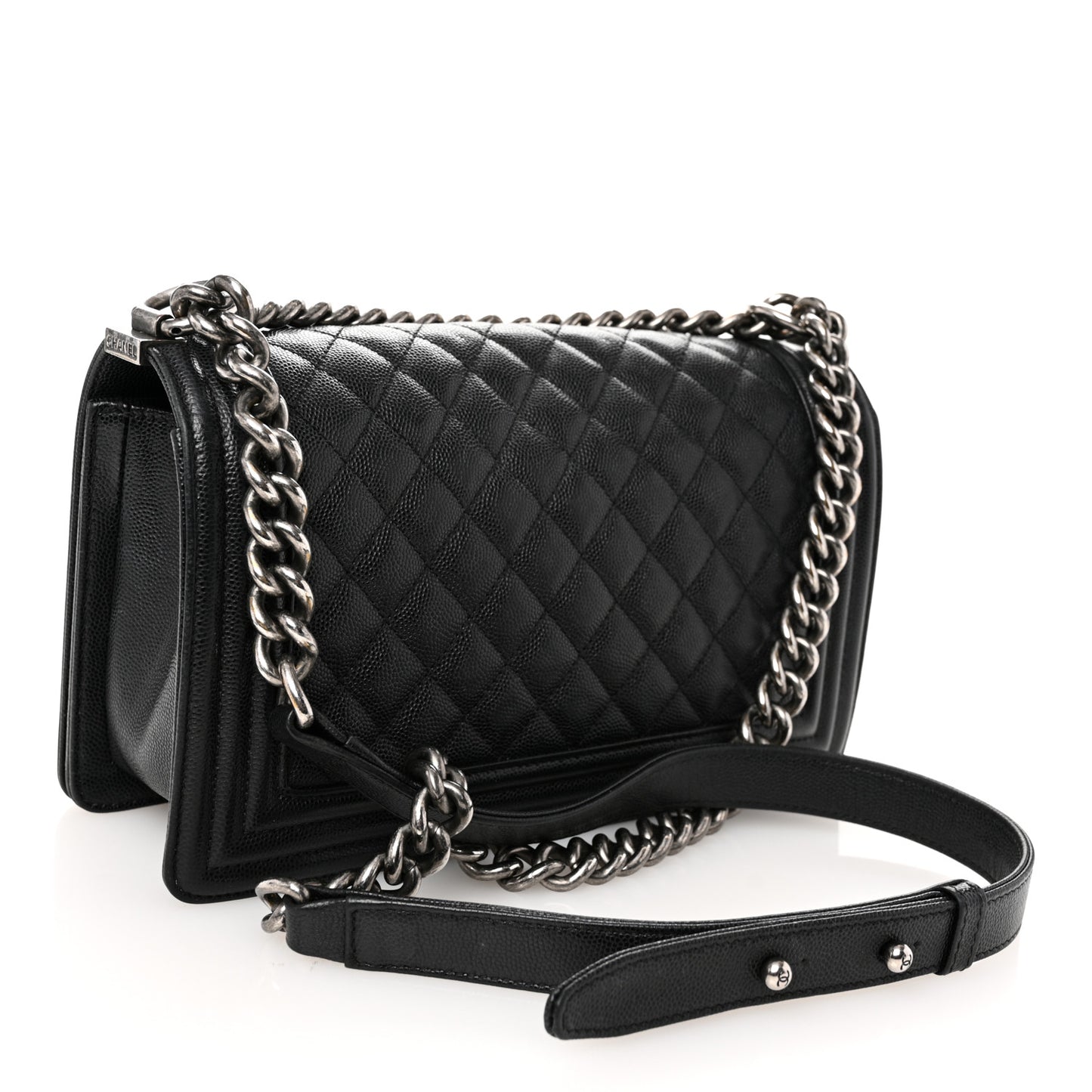 Caviar Quilted Medium Boy Flap Black