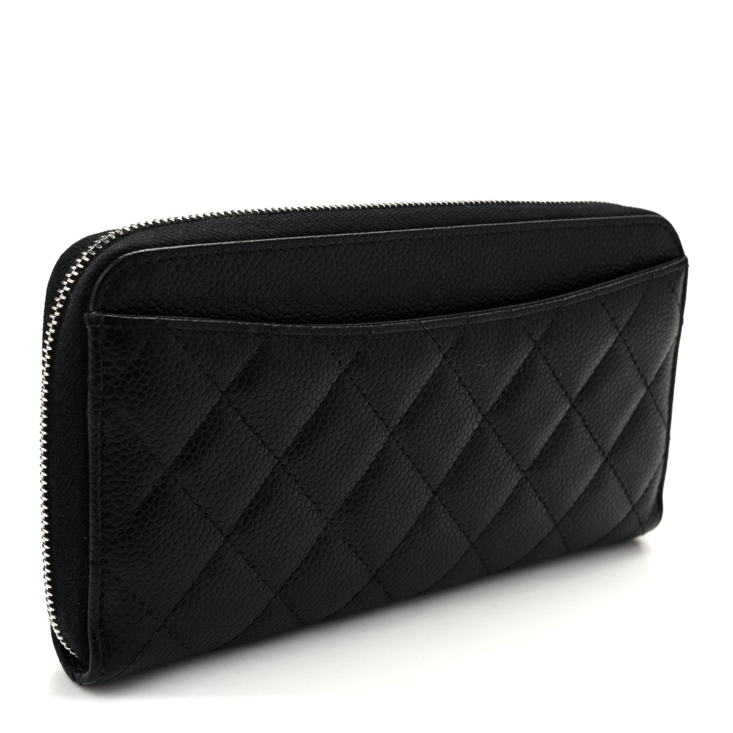 Chanel Caviar Quilted Large Gusset Zip Around Wallet Black 3 of 12