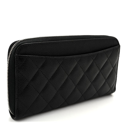 Chanel Caviar Quilted Large Gusset Zip Around Wallet Black 3 of 12