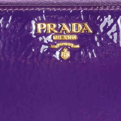 Prada Vernice Zip Around Wallet Purple Ciclamino 9 of 10