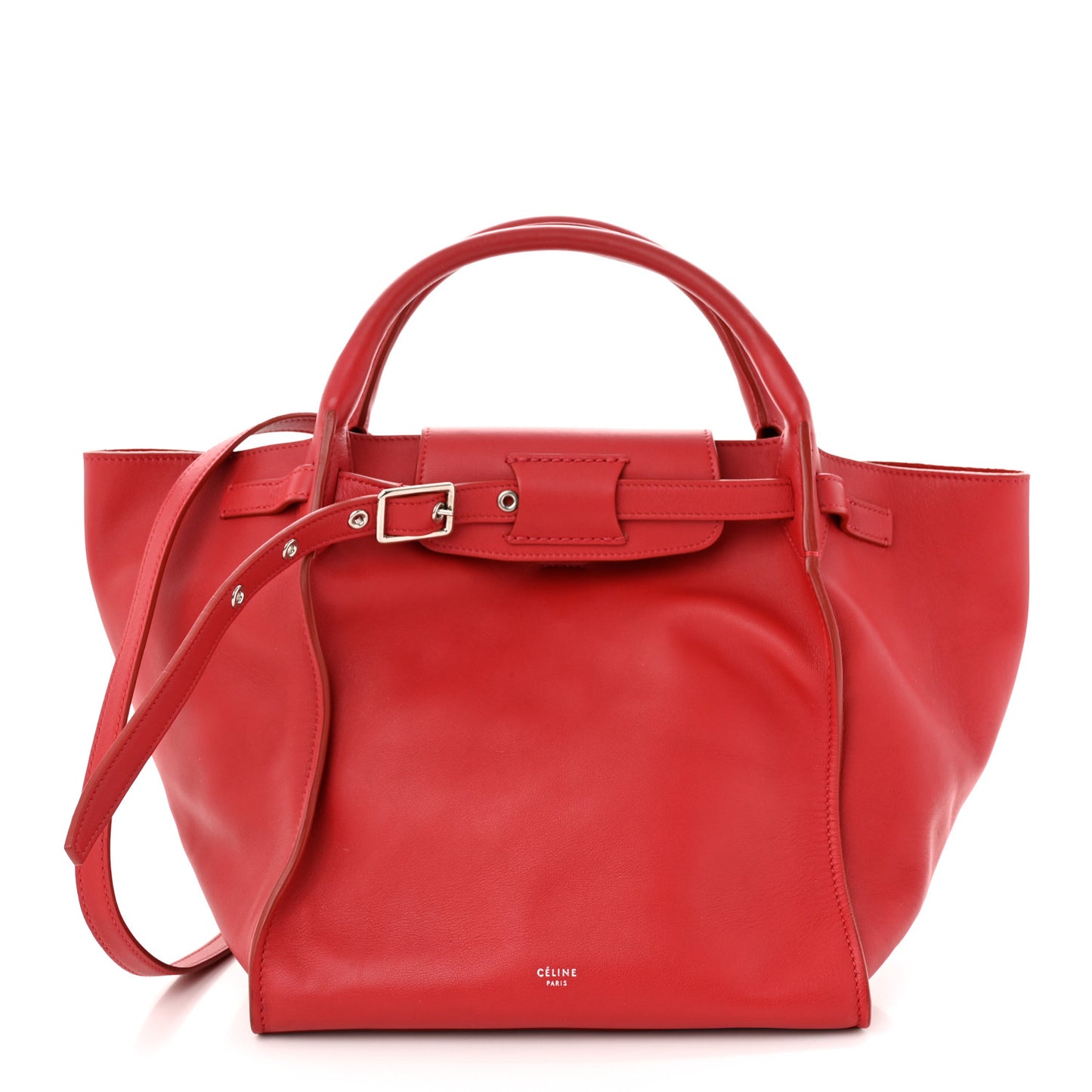 Supple Grained Calfskin Small Big Bag Red