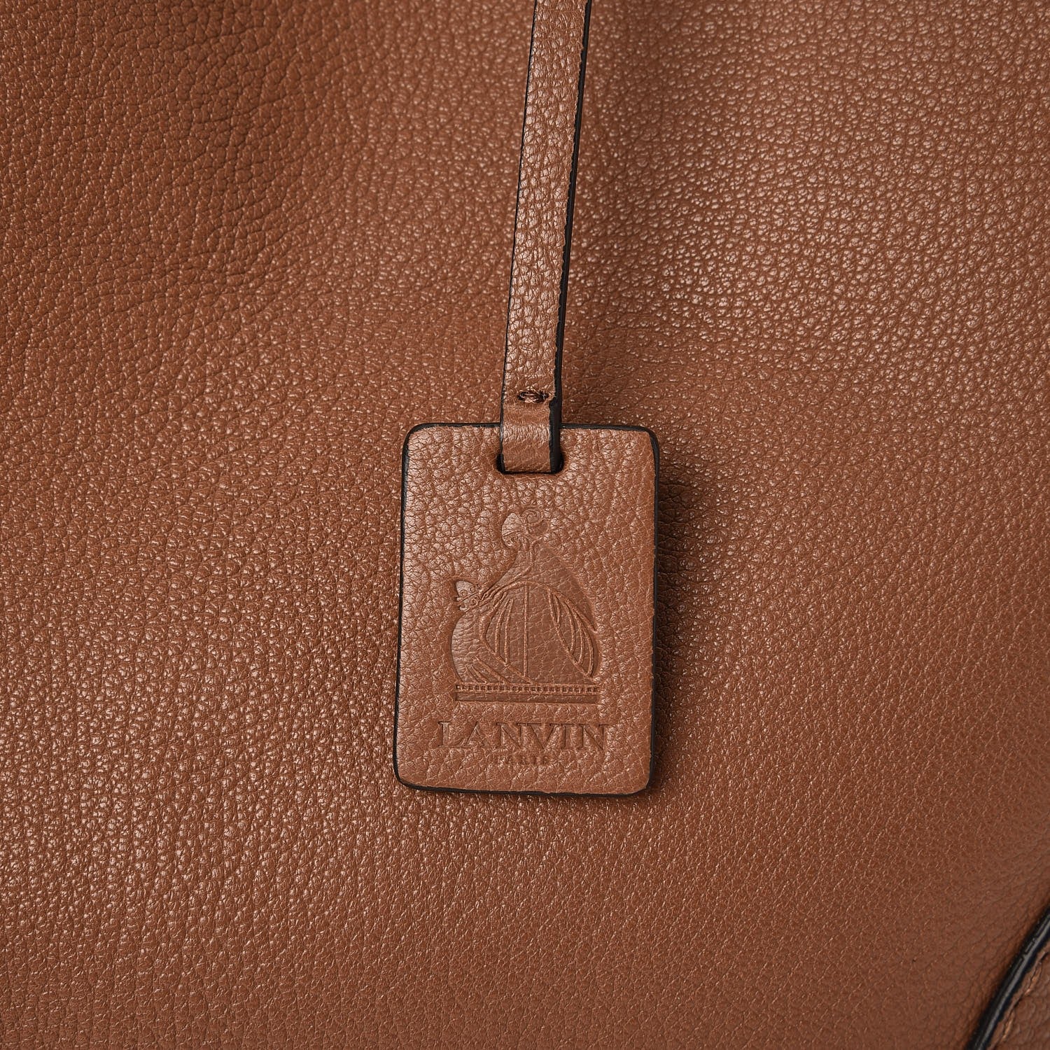 Lanvin Grained Calfskin Shopper Tote Brown 5 of 12