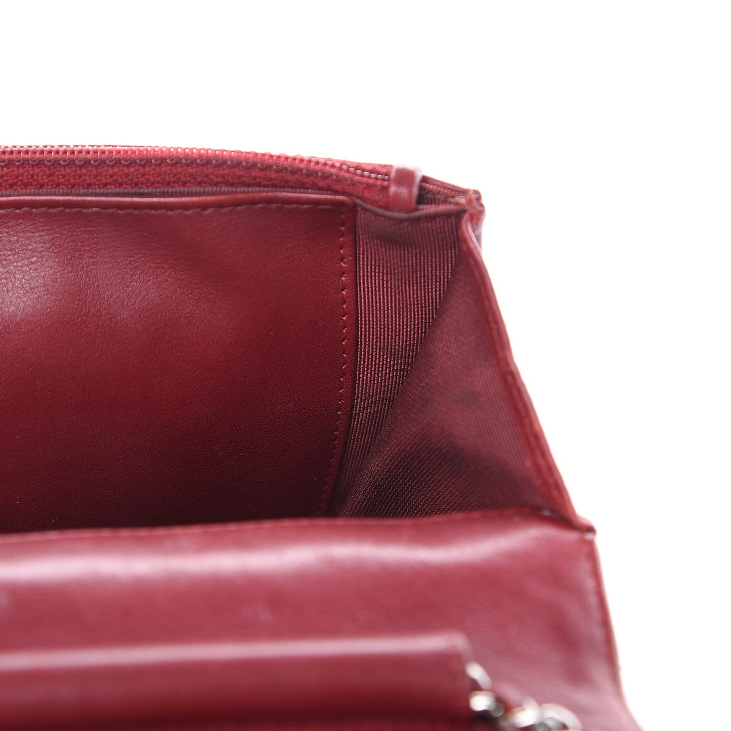Patent Quilted Wallet On Chain WOC Red