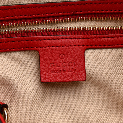 Gucci Pebbled Calfskin Large Soho Shoulder Bag Red Red 6 of 12