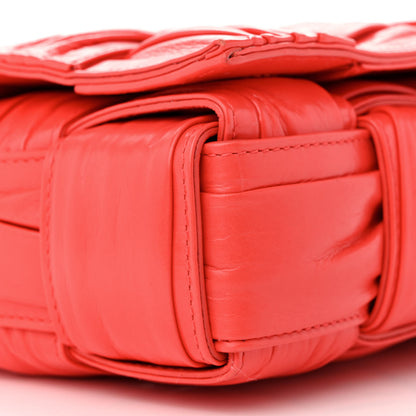 Bottega Veneta Calfskin Intreccio Plisse Cassette Crossbody Bag Sunburst 8 of 9