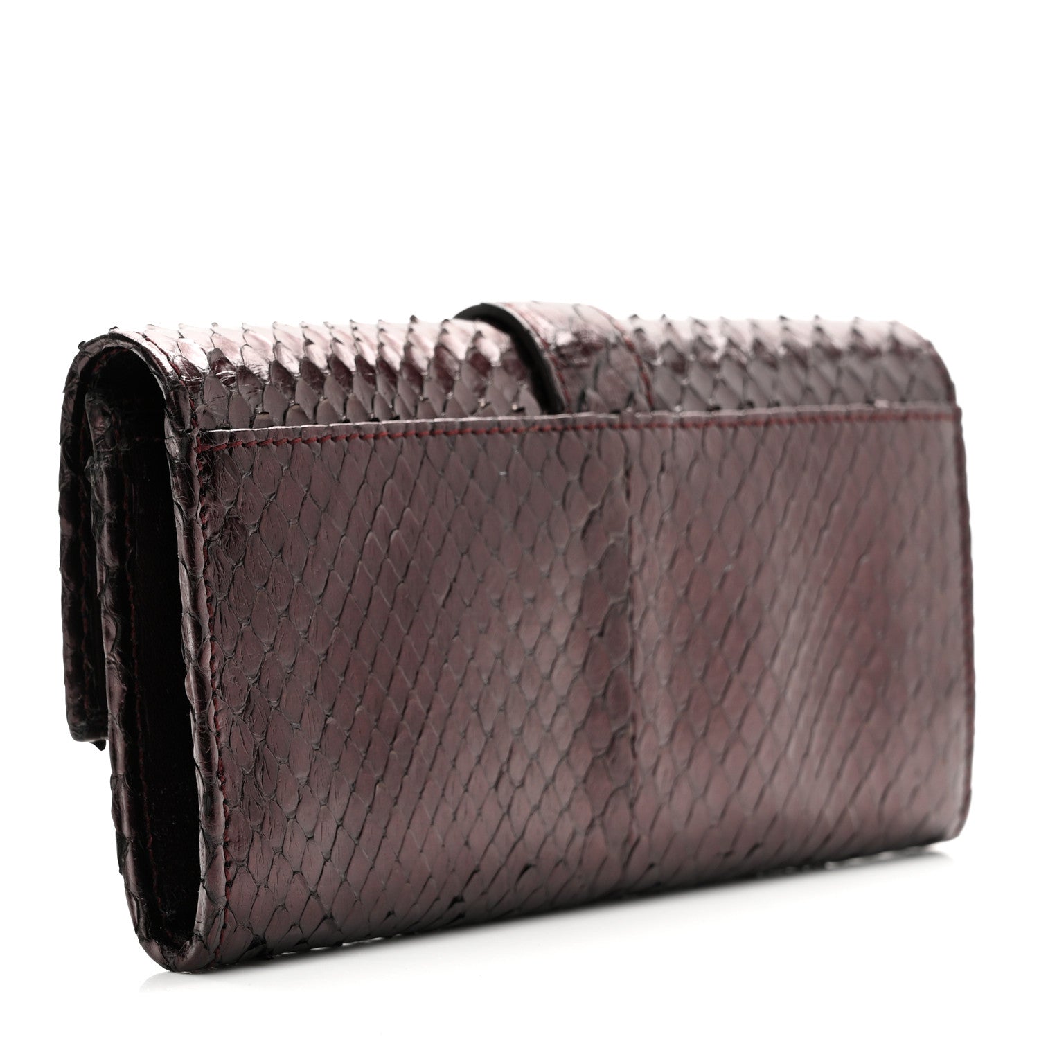 Gucci Metallic Snakeskin Soft Stirrup Wallet Brown 3 of 8