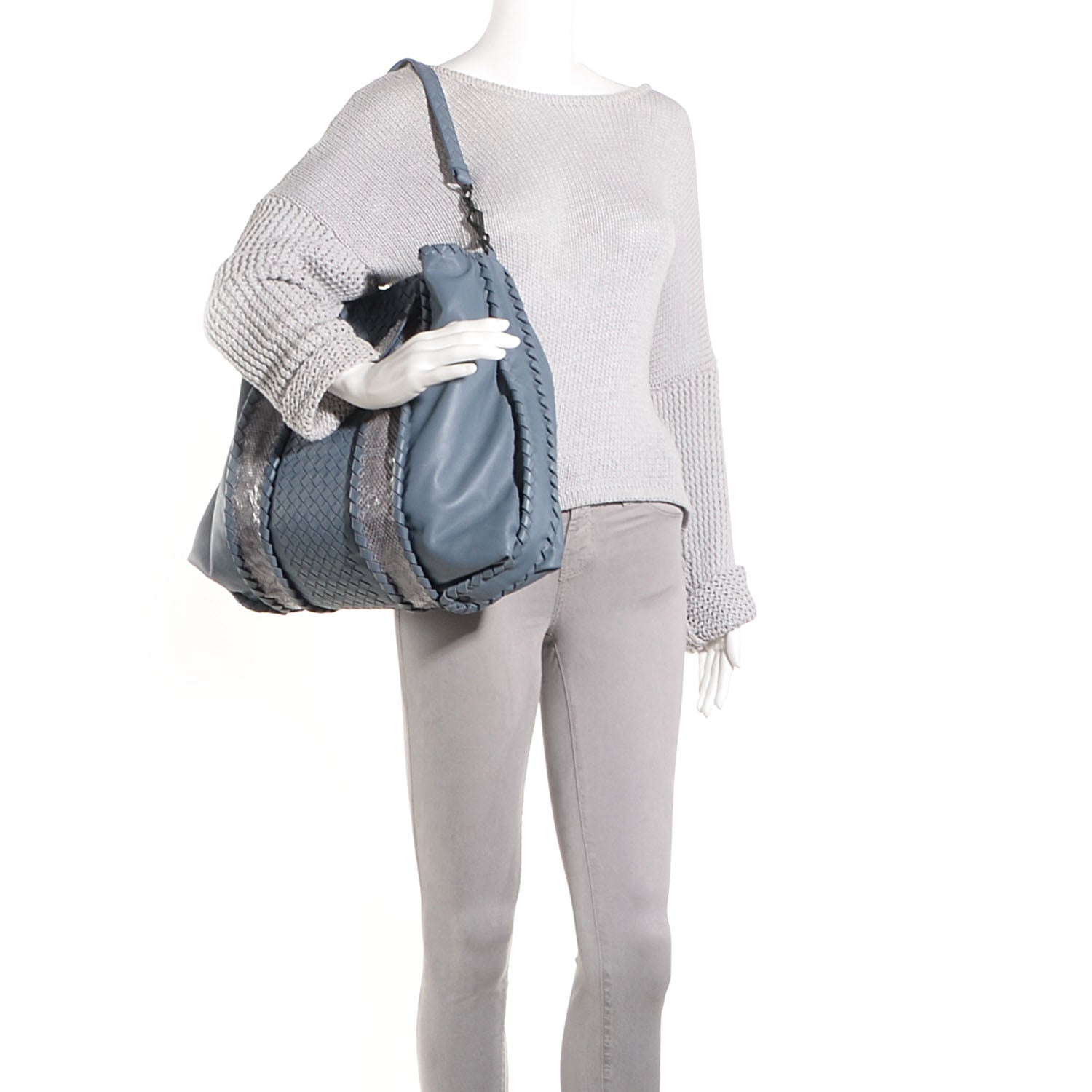 Bottega Veneta Nappa Intrecciato Ayers Convertible Tote Krim 2 of 8