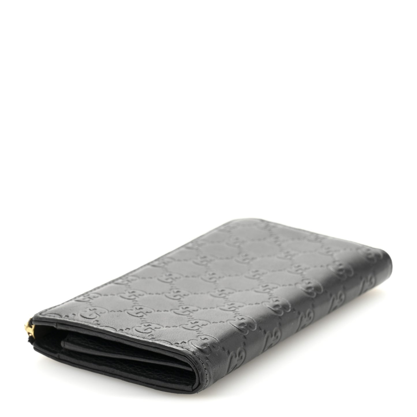 Guccissima Signature Zip Around Organizer Wallet Black