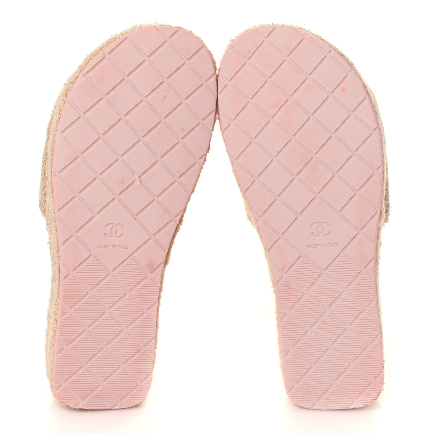 Chanel Terry Cloth CC Wedge Sandals 36 Pink 5 of 8