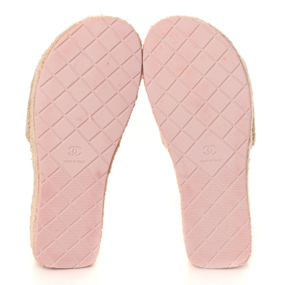 Chanel Terry Cloth CC Wedge Sandals 36 Pink 5 of 8