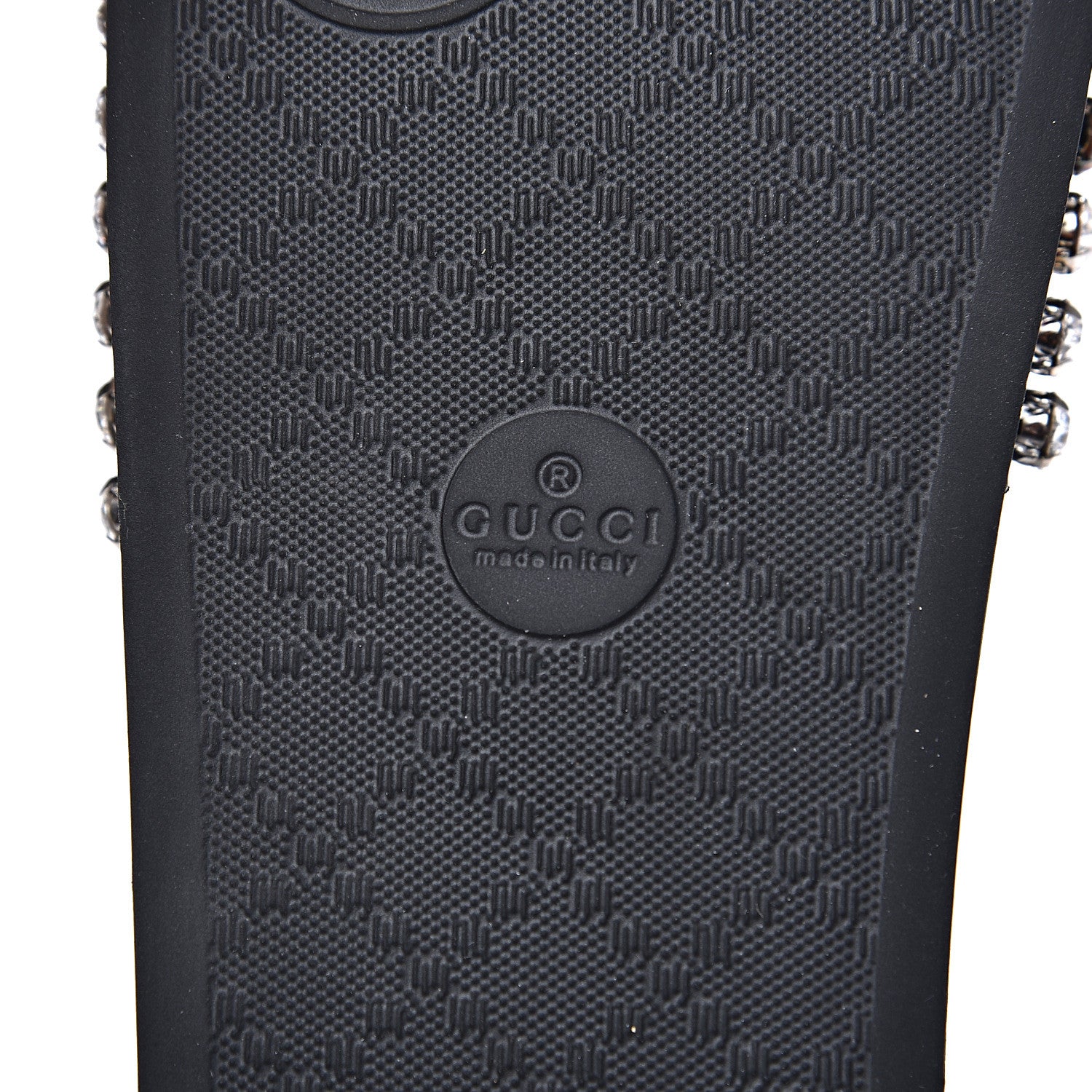Gucci Calfskin Crystal Embellished Web Slide Sandals 36 Blue Red 7 of 8