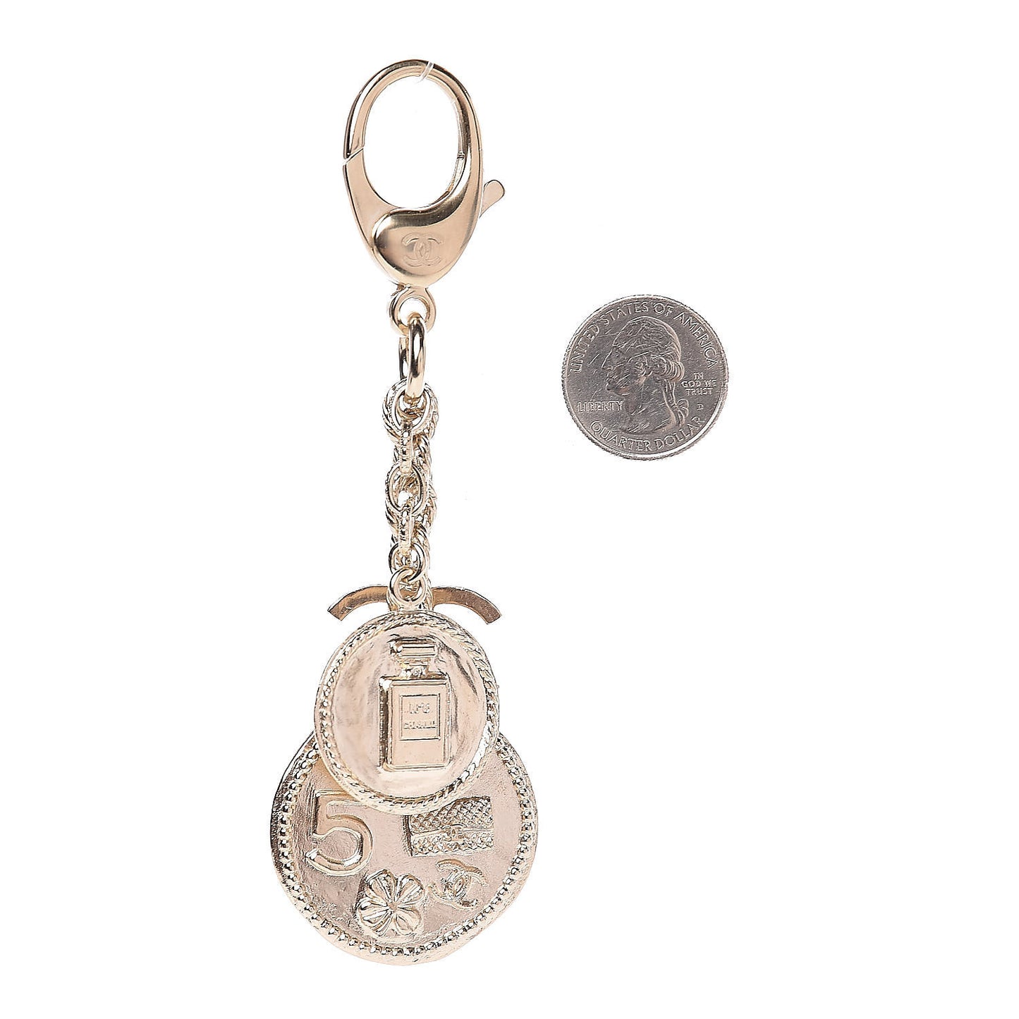 Coin CC Bag Charm Gold