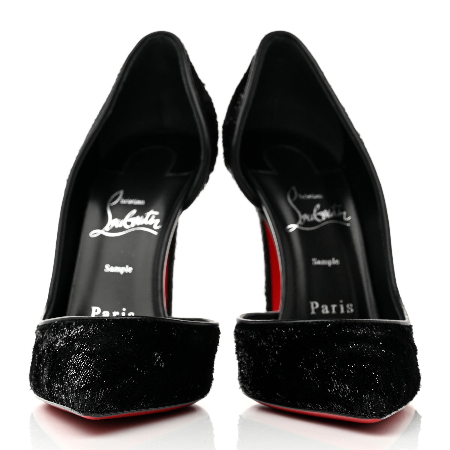 Christian Louboutin Velvet Papillon Iriza 100 Pumps 37 Black 2 of 7