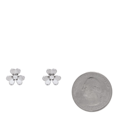 Van Cleef & Arpels 18K White Gold Diamond Mini Frivole Earrings 2 of 5