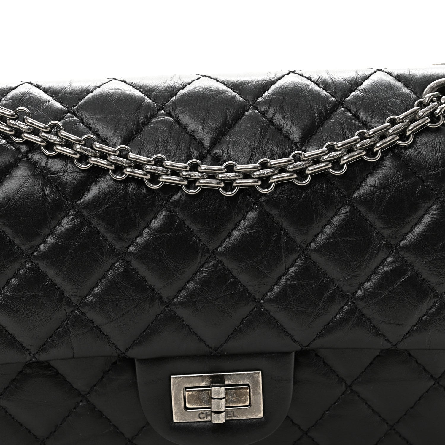 Chanel Aged Calfskin Quilted 2.55 Reissue 225 Flap Black 8 of 10