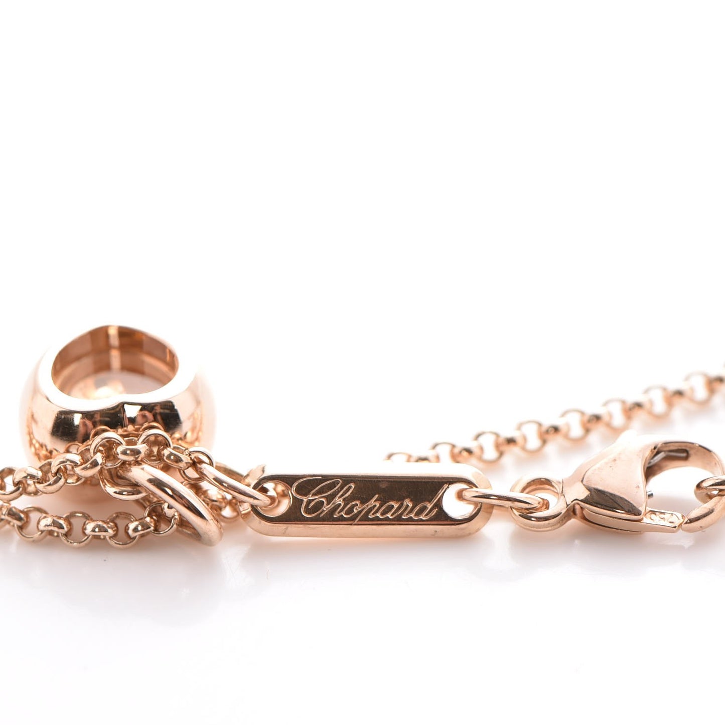 18K Pink Gold Happy Diamonds Heart Pendant Necklace