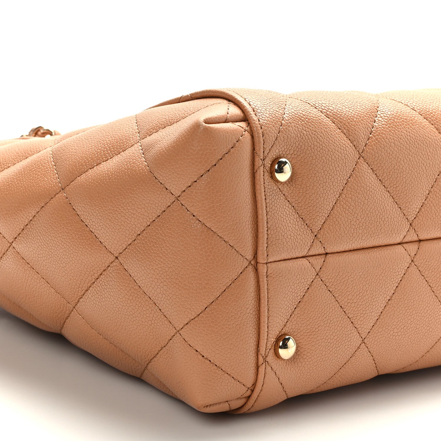 Chanel Caviar Quilted Small Shopping Tote Dark Beige 9 of 11