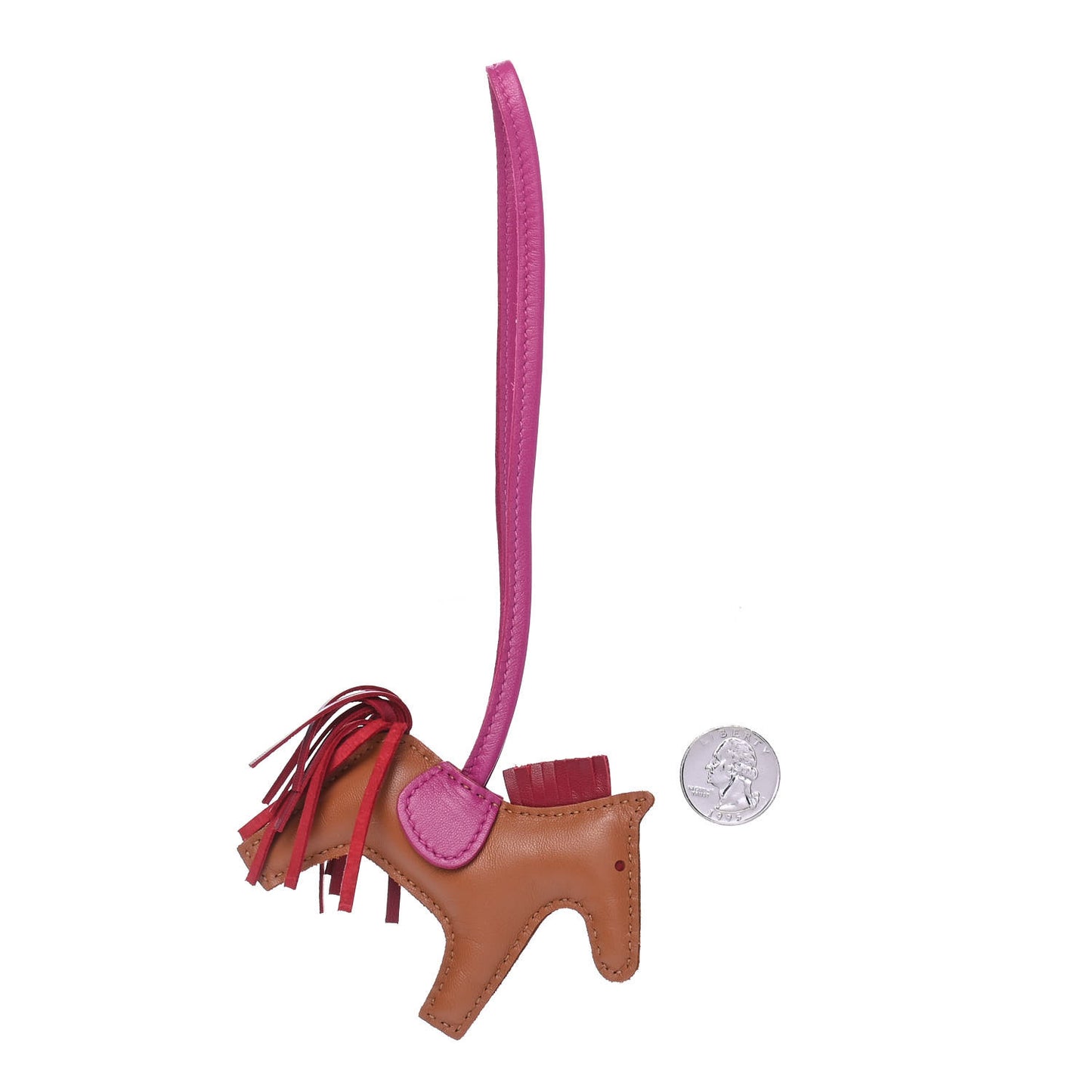 Milo Lambskin Grigri Rodeo Horse Bag Charm PM Gold Rubis Rose Poupre