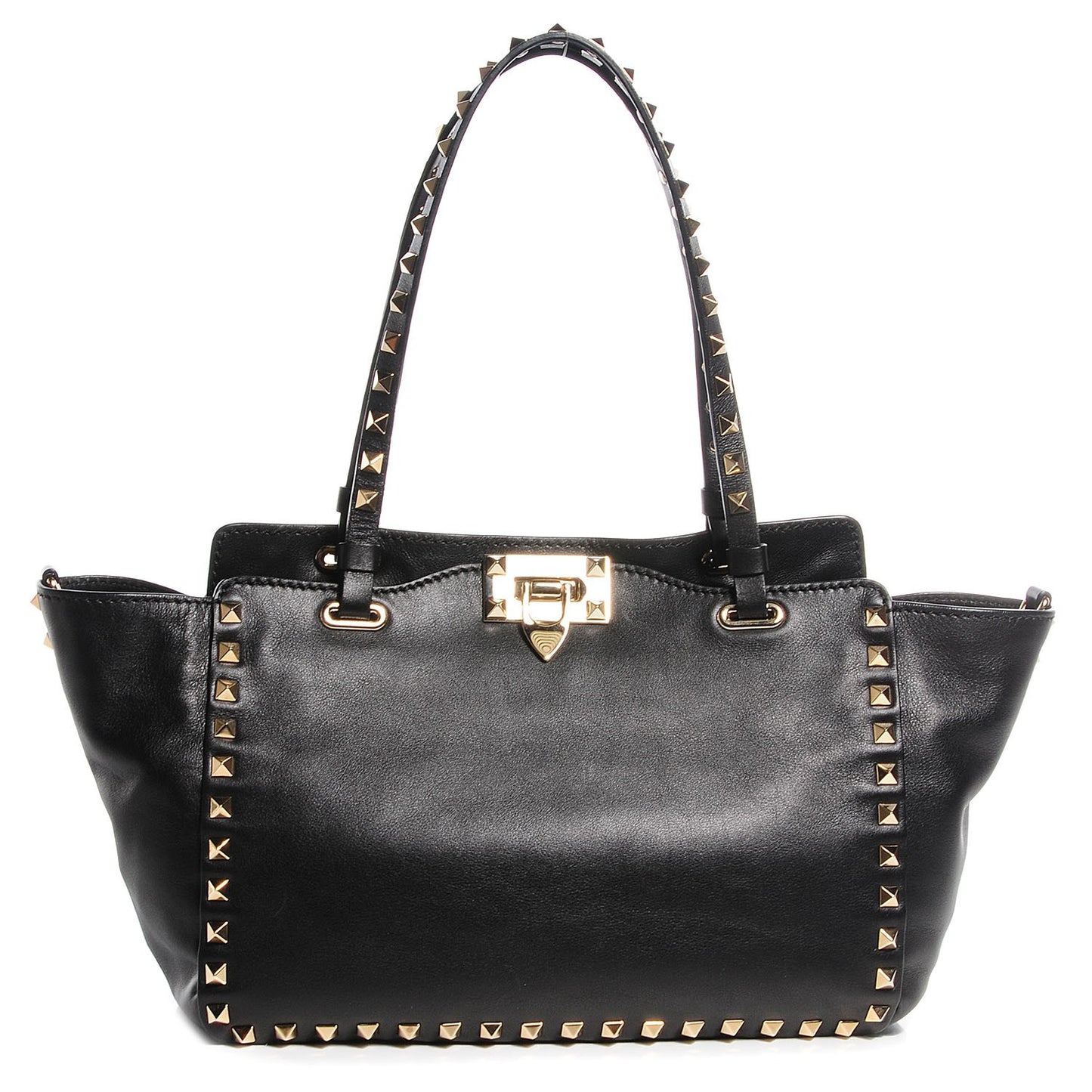 Vitello Small Rockstud Tote Black