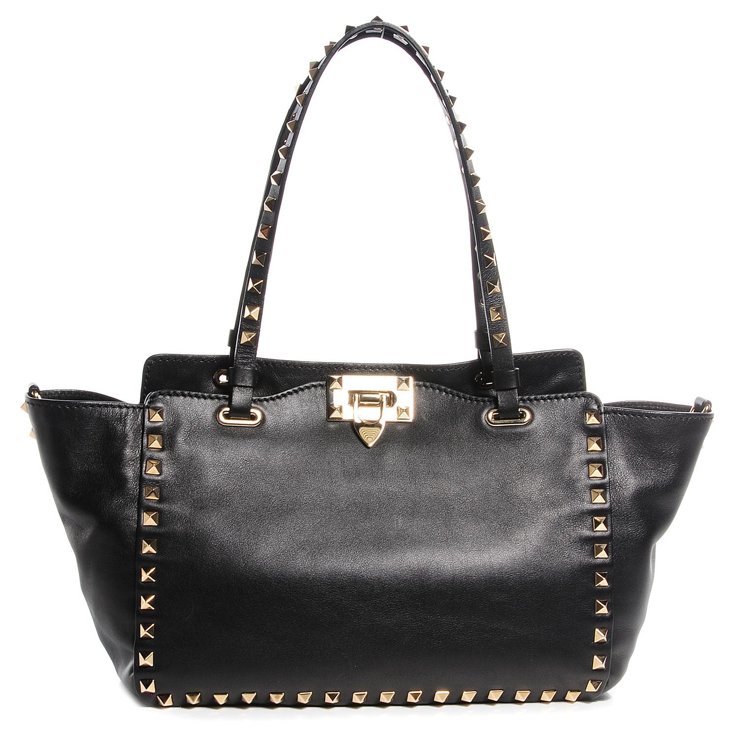 Valentino Garavani Vitello Small Rockstud Tote Black 1 of 7