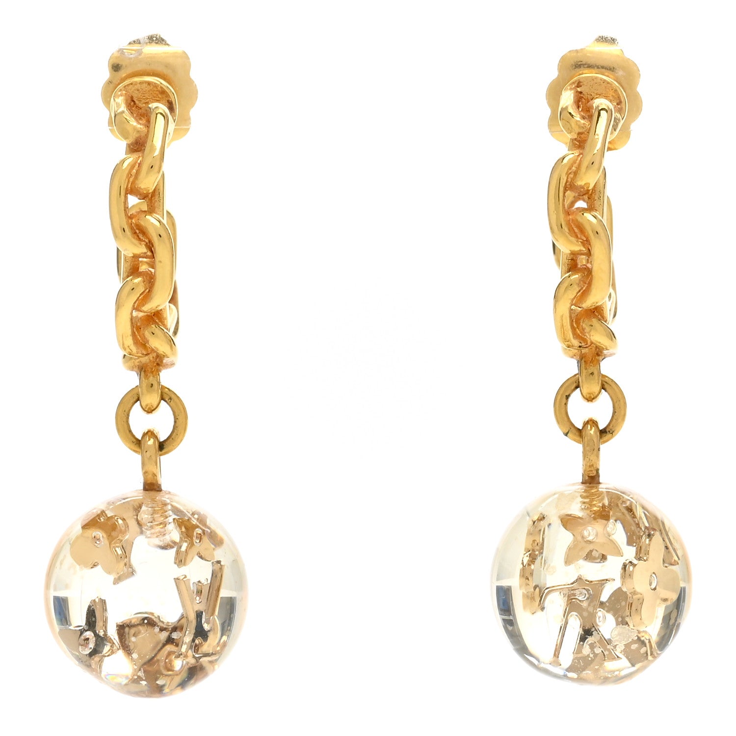Louis Vuitton Resin Bubbles Inclusion Earrings Transparent 1 of 3