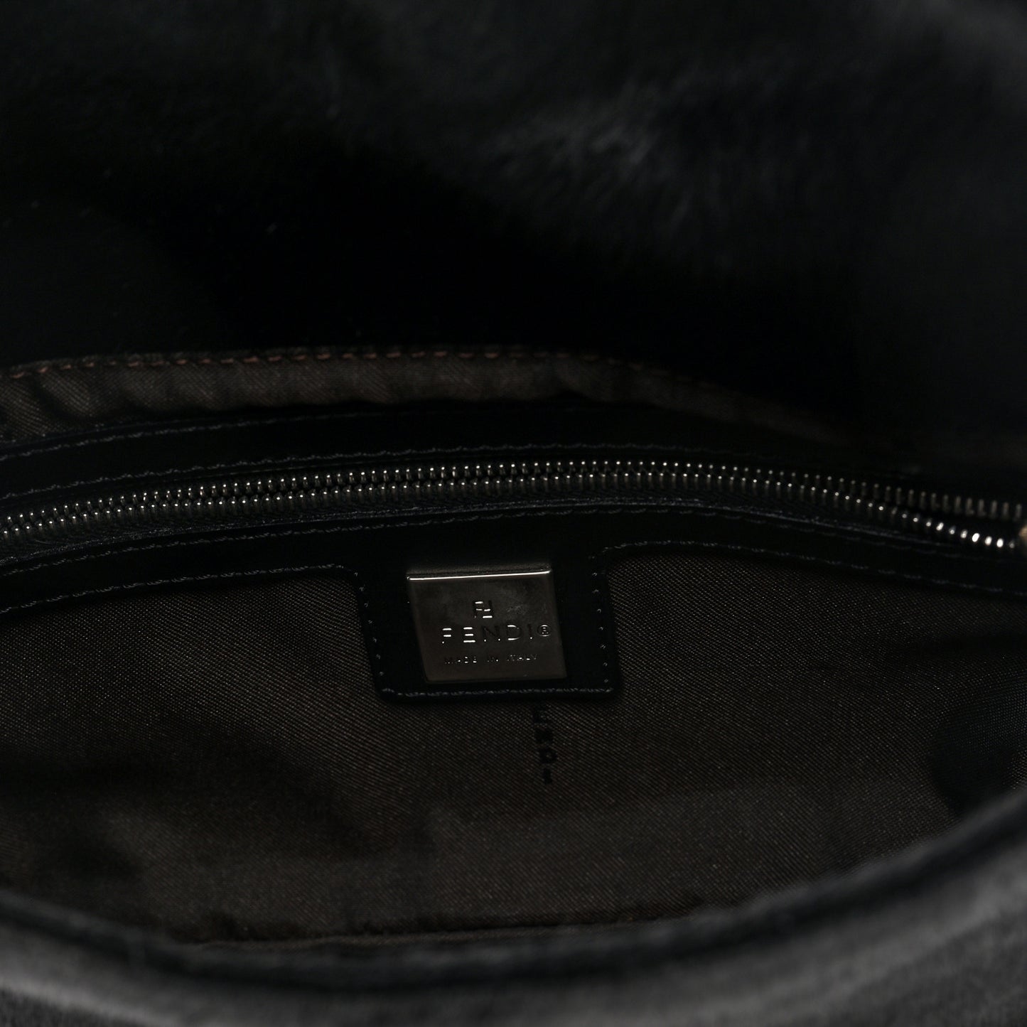 Calf Hair Baguette Black