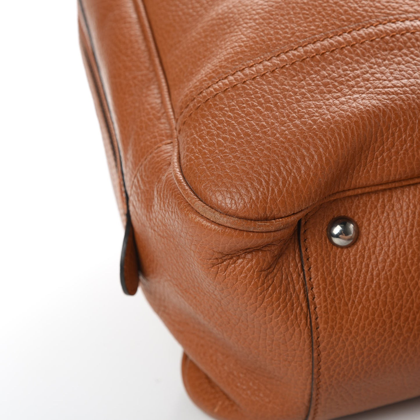 Grained Calfskin Large Princy Duffle Bag Light Brown