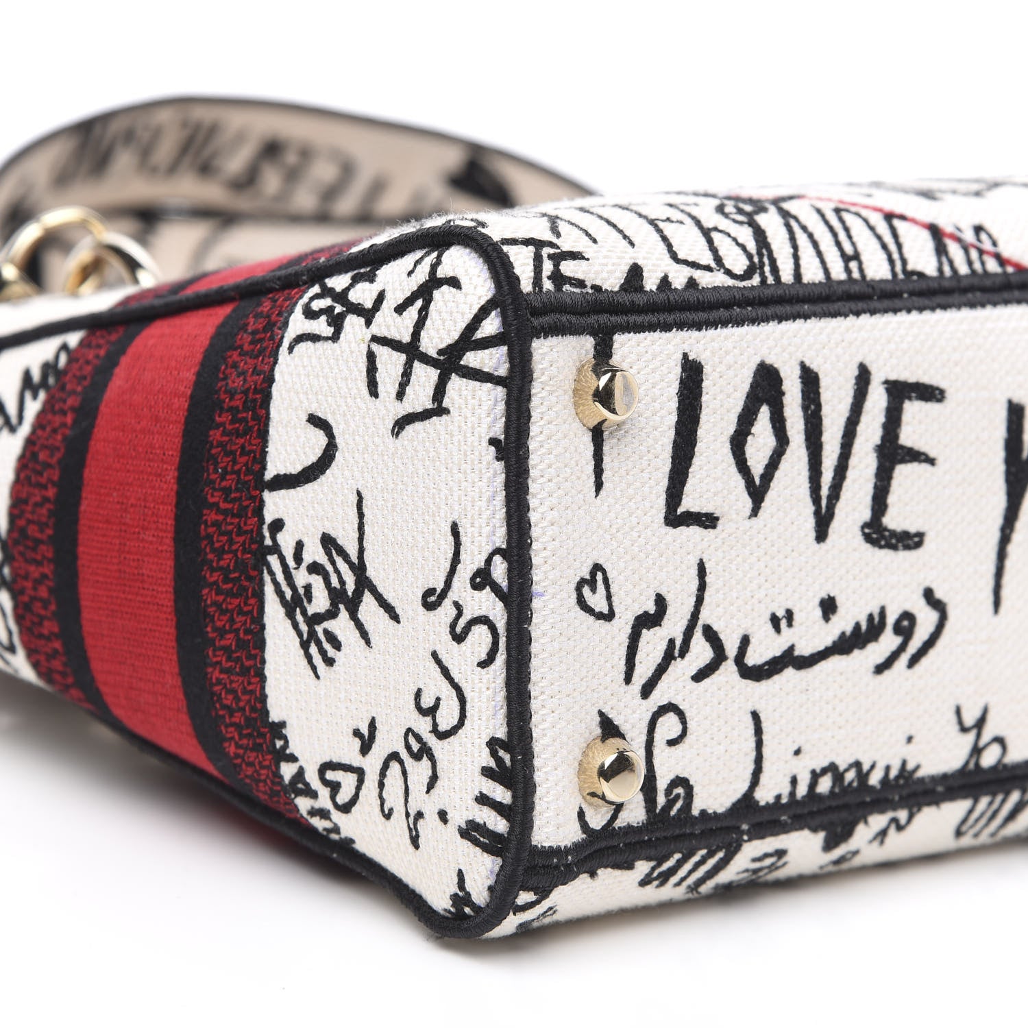 Christian Dior Canvas Medium DiorAmour Graffiti Lady D-Lite Latte 7 of 9