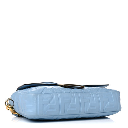 Fendi Nappa FF 1974 Embossed Baguette Azzurro Baby 3 of 16