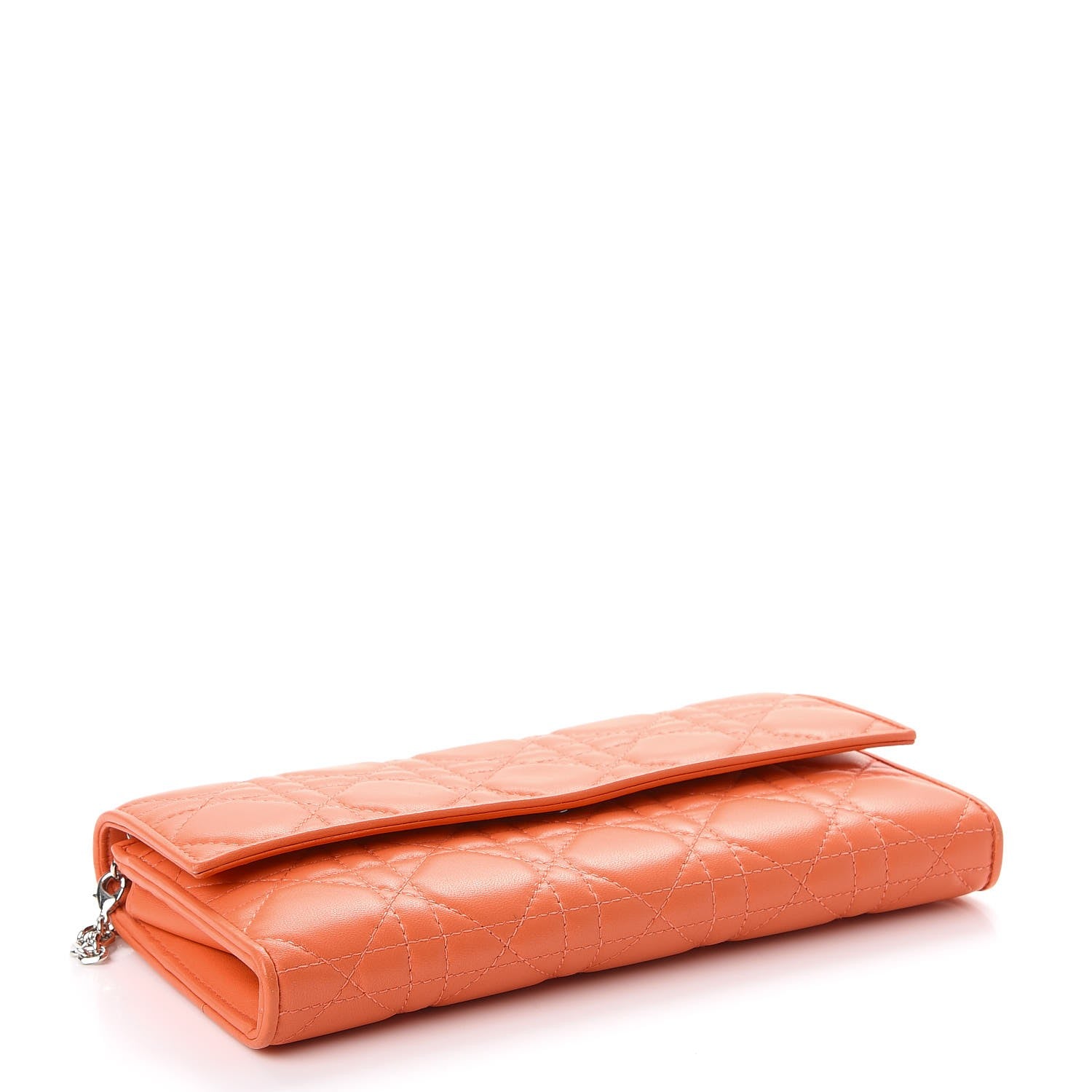 Christian Dior Lambskin Cannage Rendezvous Chain Wallet Apricot 4 of 7
