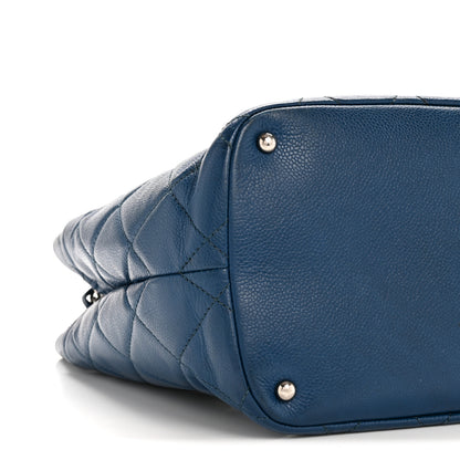 Chanel Caviar Quilted CC Timeless Soft Tote Blue 9 of 13
