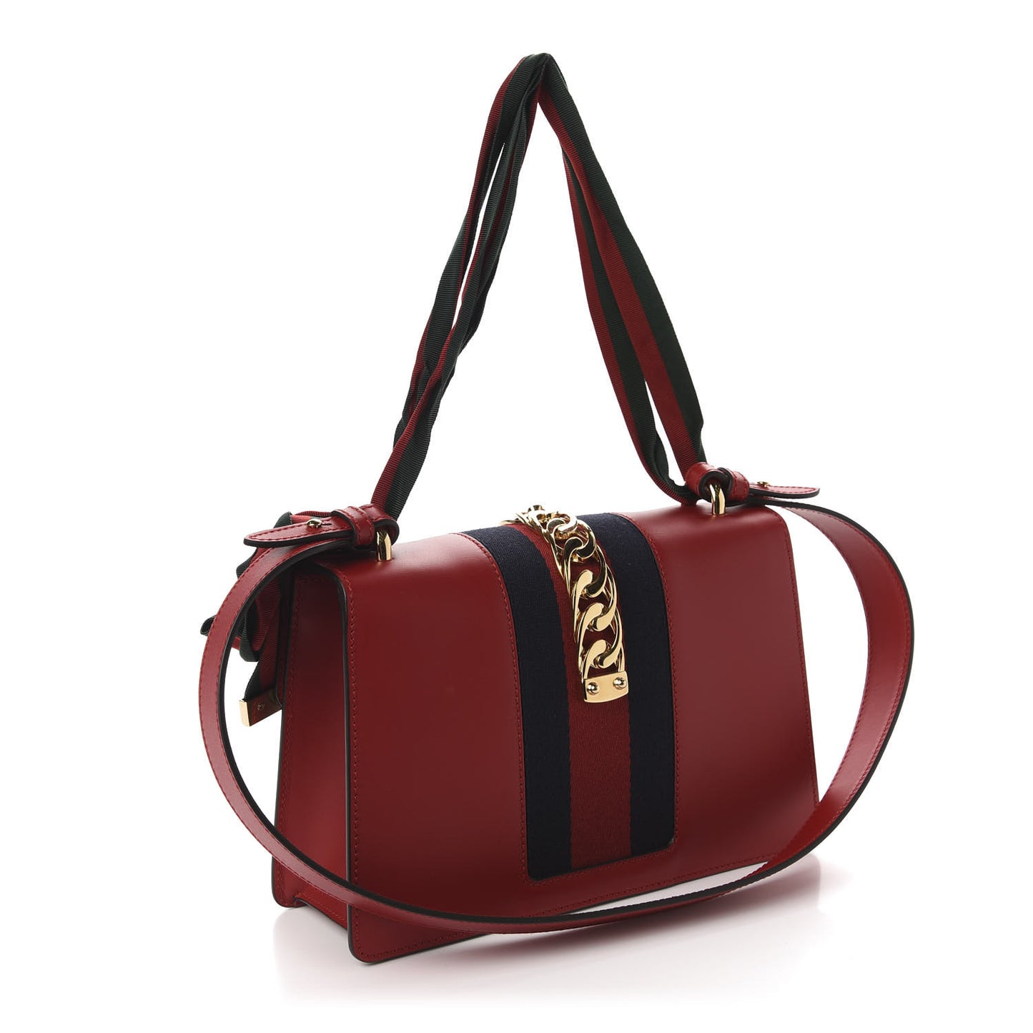 Calfskin Small Sylvie Shoulder Bag Hibiscus Red