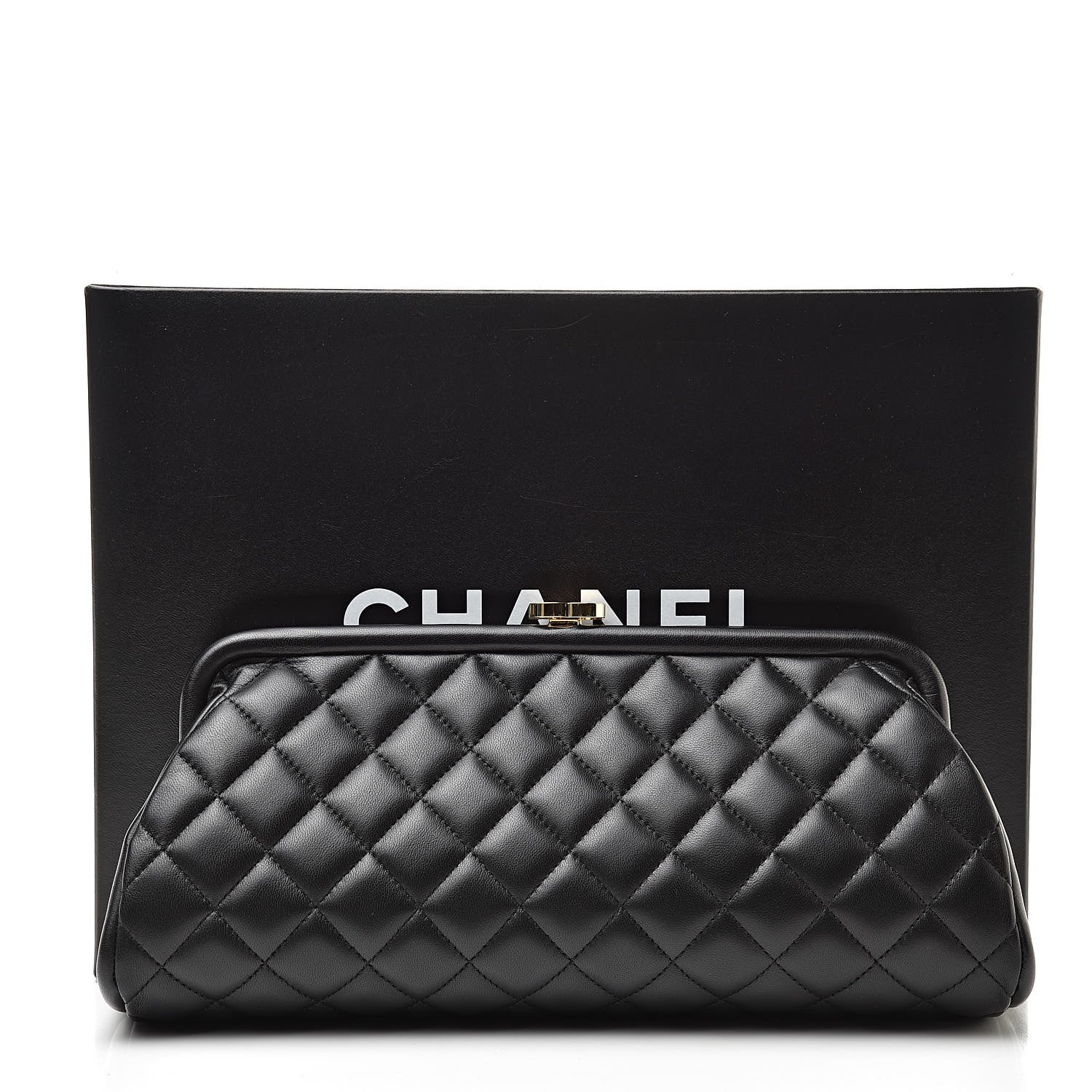 Chanel Lambskin Quilted Timeless Clutch Black 8 of 8