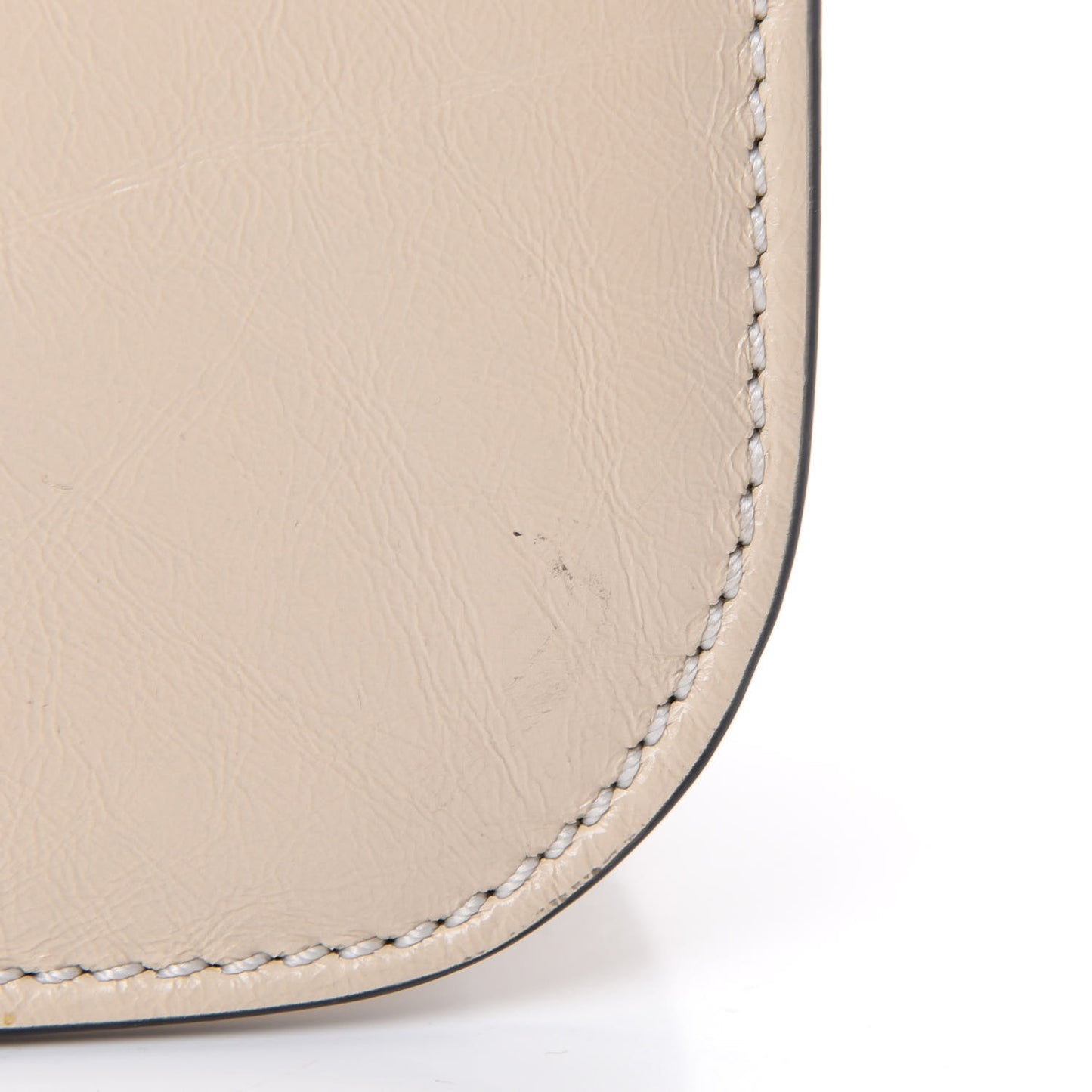 Craquele Calfskin Medium Glam Lock Rockstud Flap Light Ivory