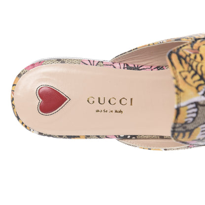 Gucci GG Supreme Monogram Bengal Womens Princetown Slippers 36 Beige Crop Pink 6 of 9