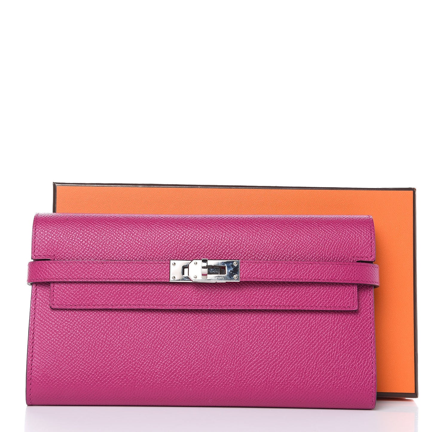 Epsom Kelly Longue Wallet Rose Pourpre