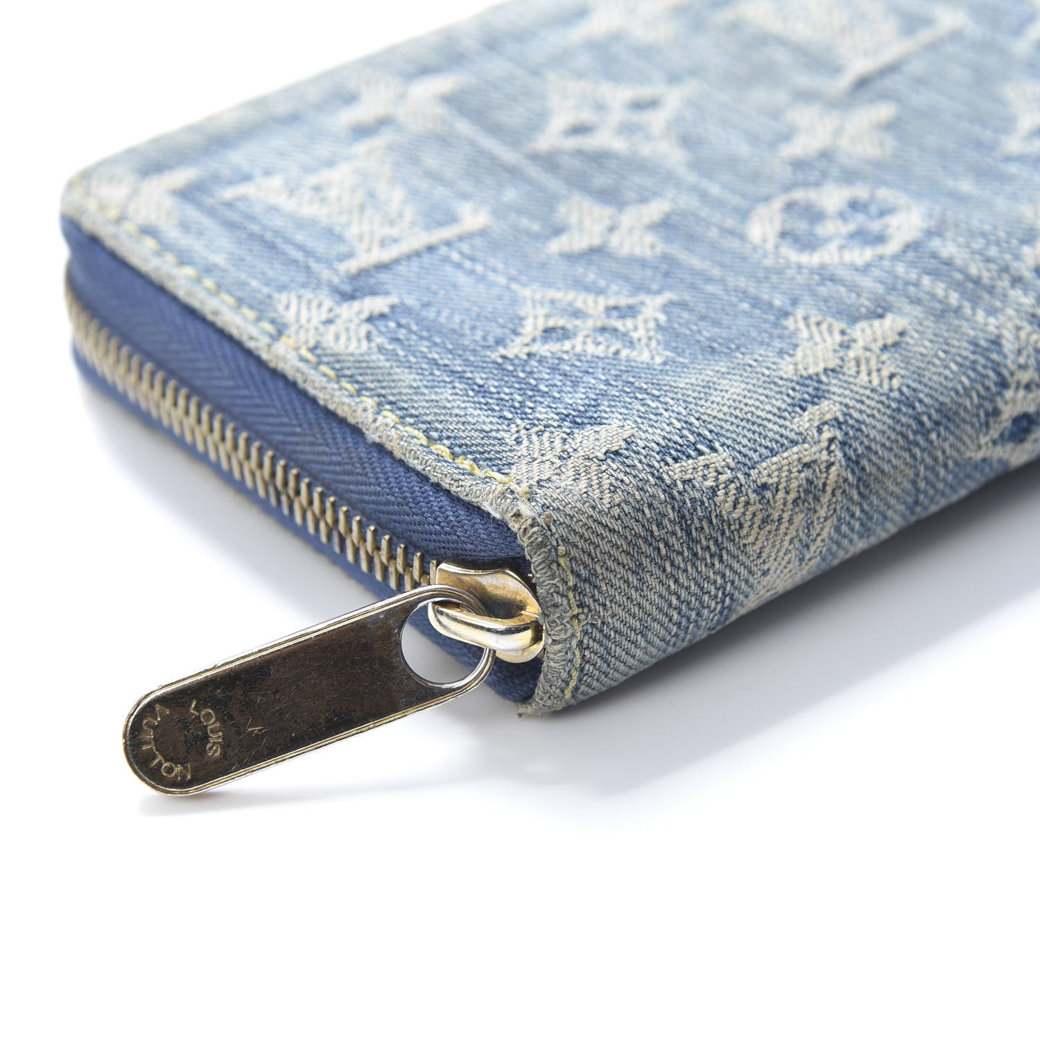 Louis Vuitton Monogram Denim Zippy Wallet Blue 12 of 15