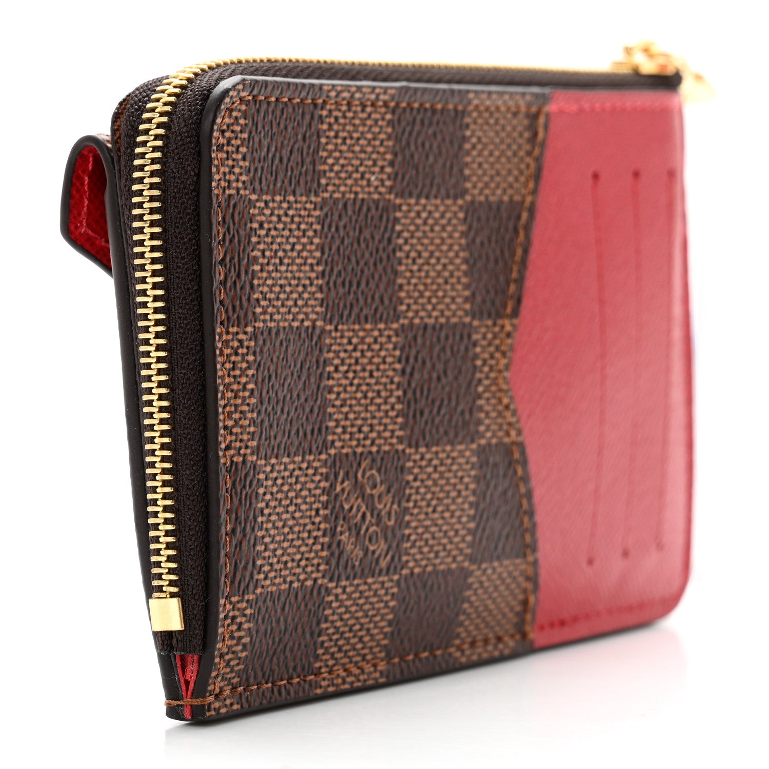 Louis Vuitton Damier Ebene Recto Verso Card Holder Red 2 of 9