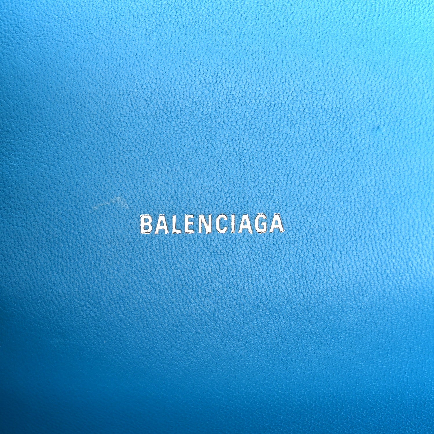 Balenciaga Shiny Calfskin Crocodile Embossed Hourglass Top Handle Bag XS Cyan 6 of 11