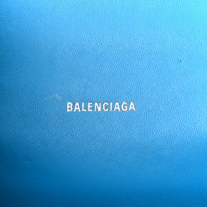 Balenciaga Shiny Calfskin Crocodile Embossed Hourglass Top Handle Bag XS Cyan 6 of 11