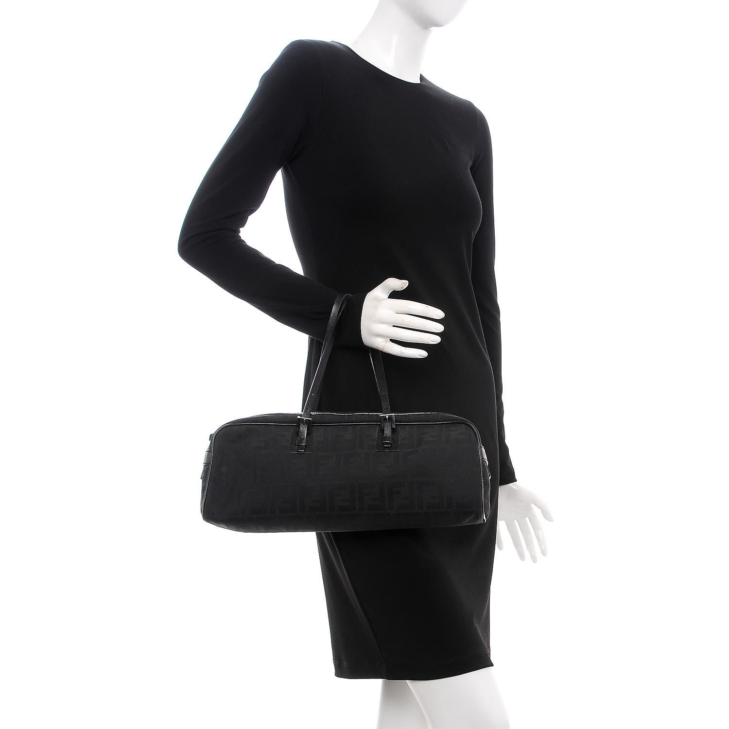 Fendi Zucca Zip Top Tote Black 2 of 11