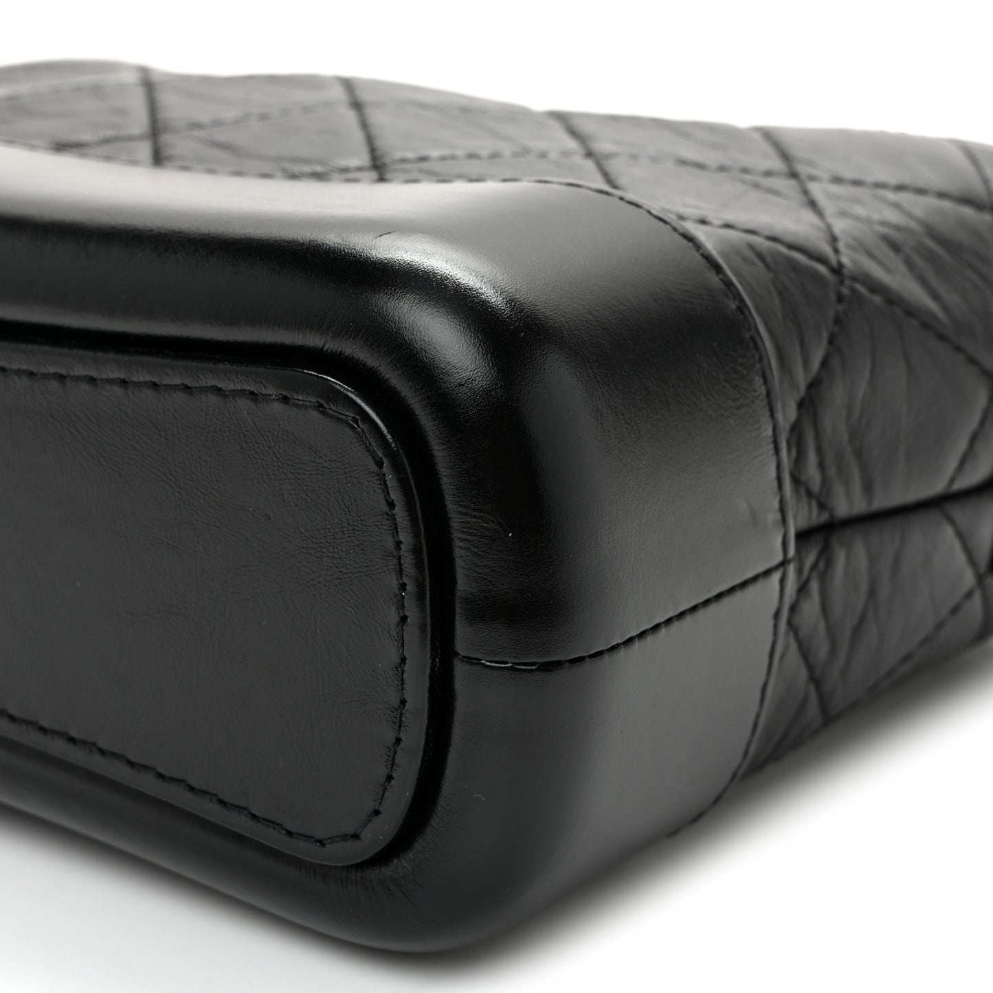 Aged Calfskin Quilted Small Gabrielle Hobo Black