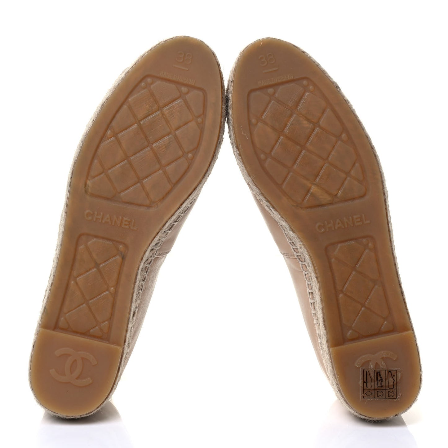 Lambskin CC Espadrilles 38 Beige Black