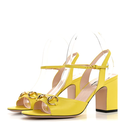 Gucci Malaga Kid Horsebit Lady 75mm Sandals 38.5 Acid Lime 4 of 9