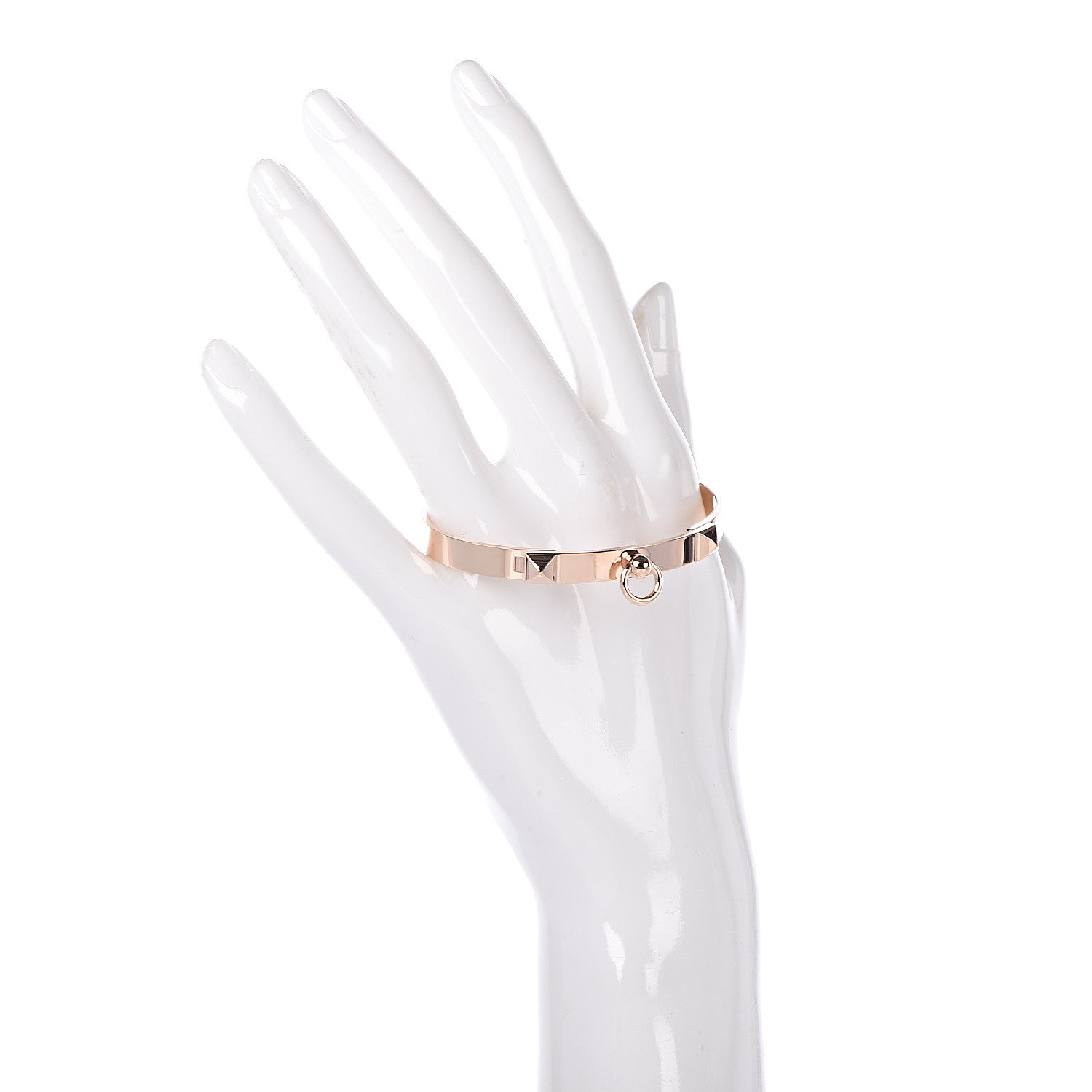 Hermes 18K Rose Gold PM Collier De Chien Bracelet SH 2 of 4