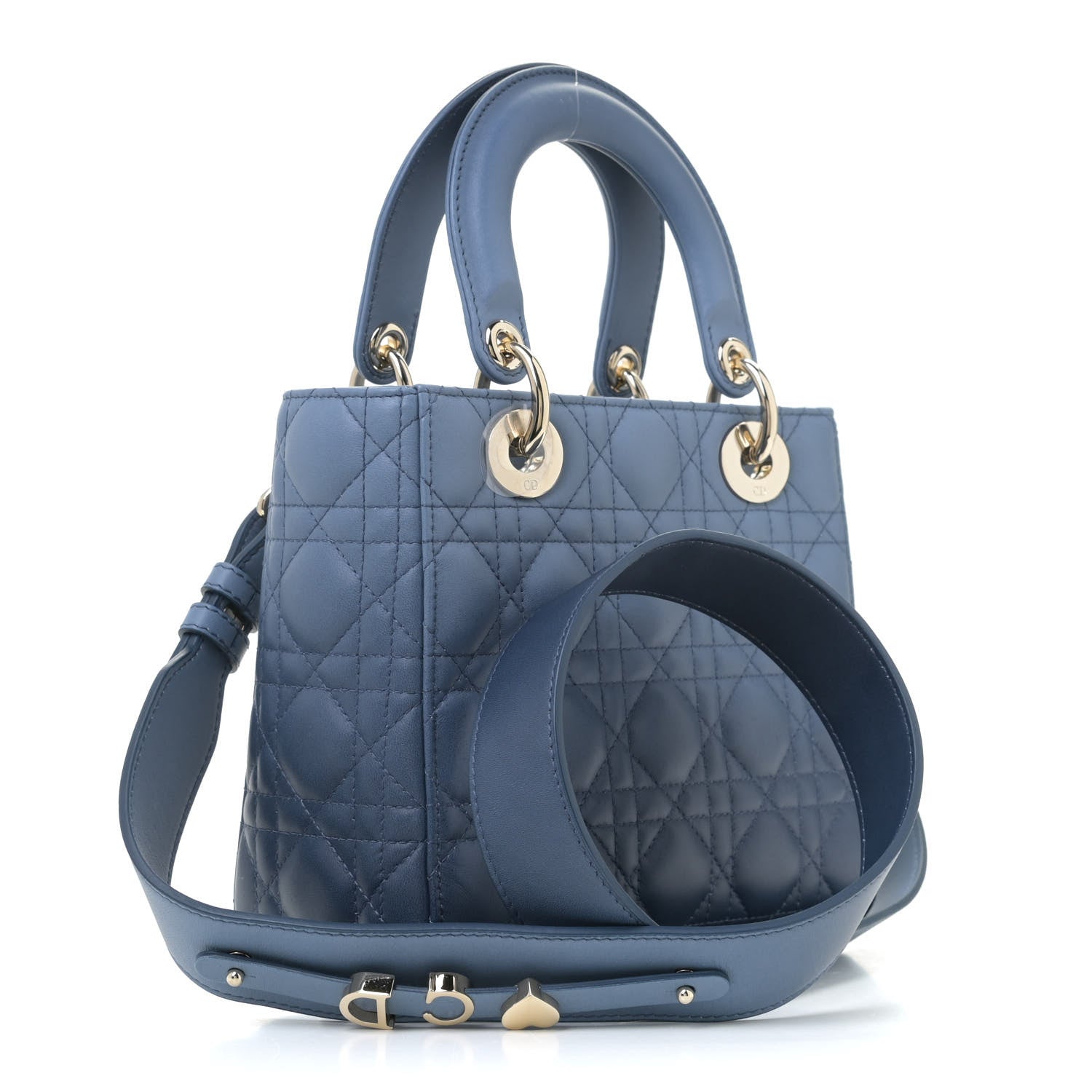 Christian Dior Lambskin Cannage Gradient Small My ABCDior Lady Dior Indigo Blue 4 of 12
