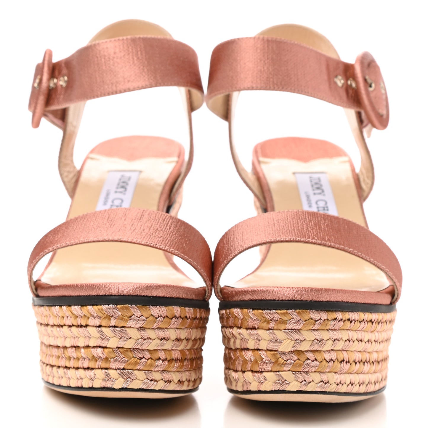 Calfskin Abigail 100 Wedge Sandal 39 Rose Gold