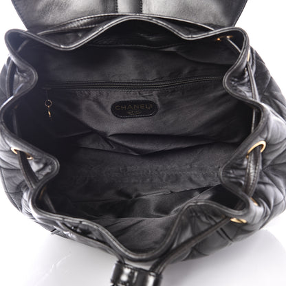 Chanel Lambskin Quilted Drawstring Backpack Black 4 of 10